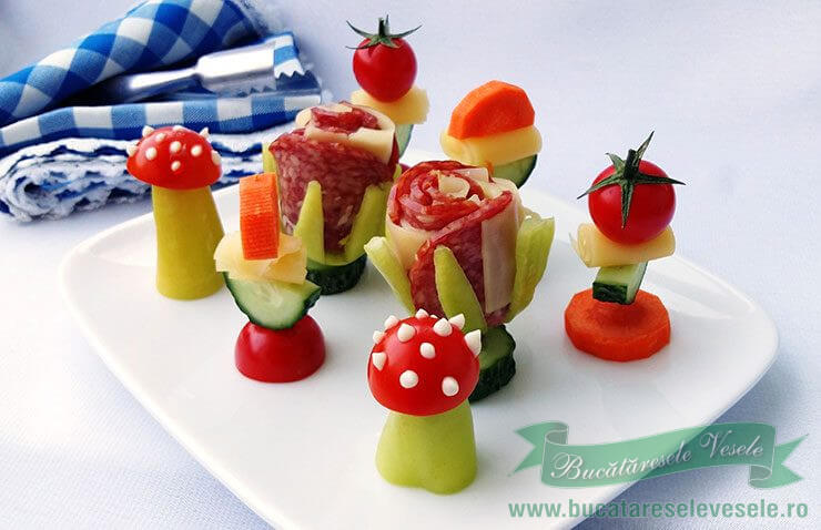 Aperitive diverse cu emmentaler