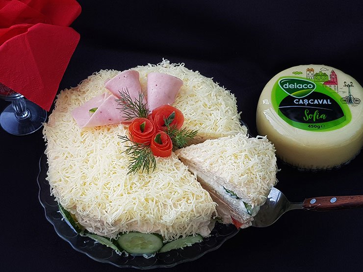 Tort Aperitiv cu Cascaval si Sunca