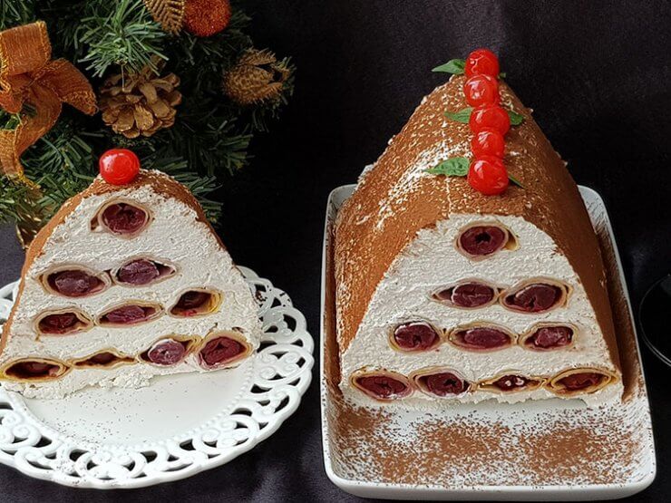 Tort de clatite cu visine-Cusma lui Guguta