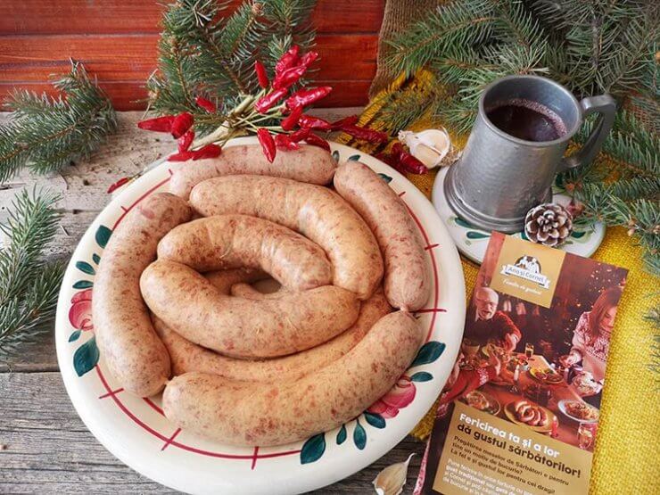 Carnati de casa din carne de porc si vita