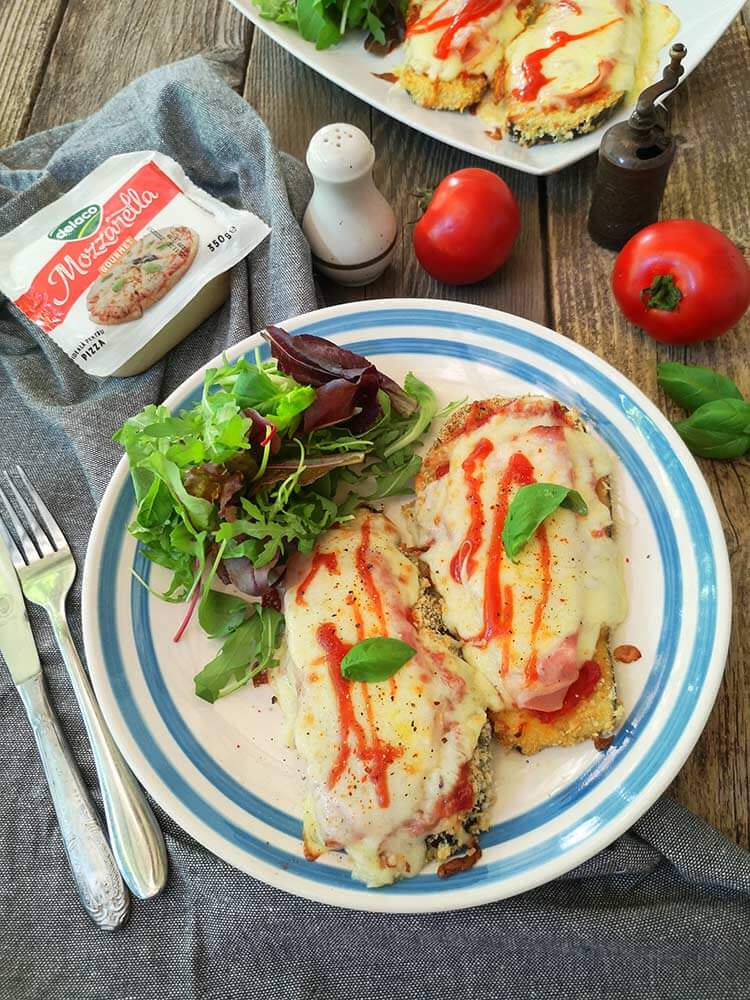 Vinete pane cu sunca si mozzarella