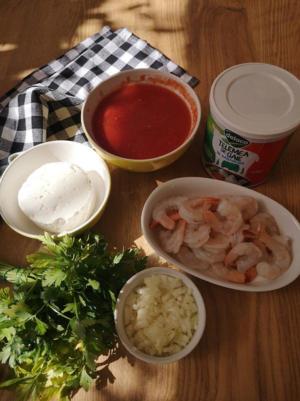 ingrediente creveti saganaki