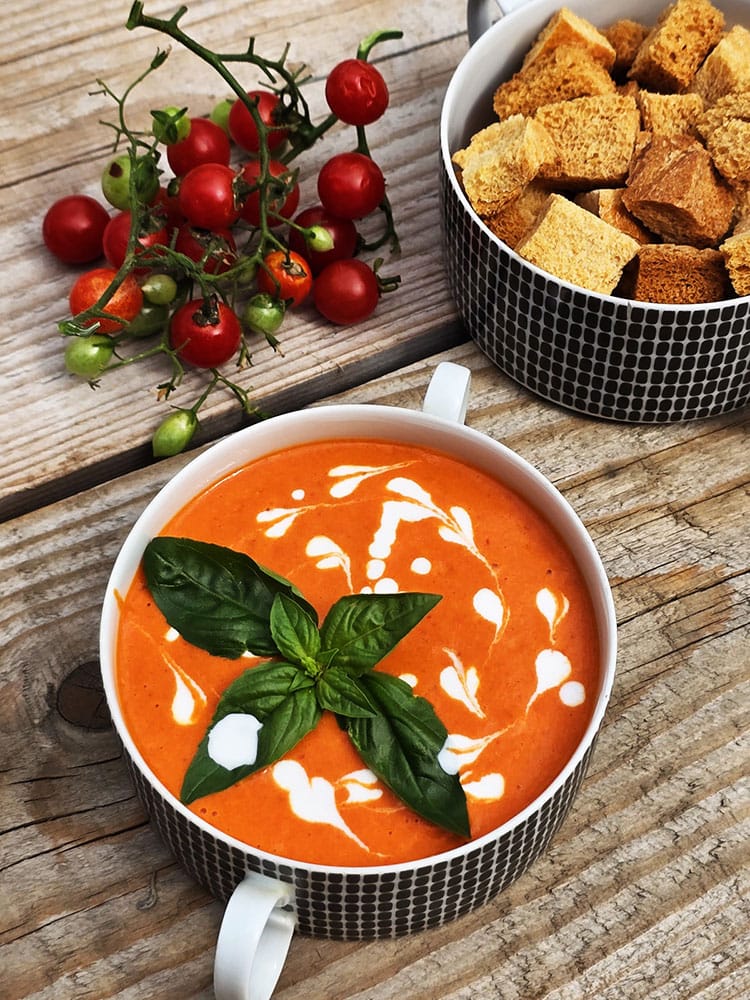 Supa crema de rosii coapte in cuptor