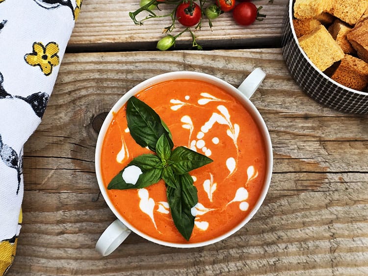 Supa crema de rosii coapte in cuptor