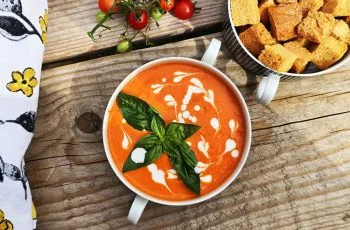 Supa crema de rosii coapte in cuptor