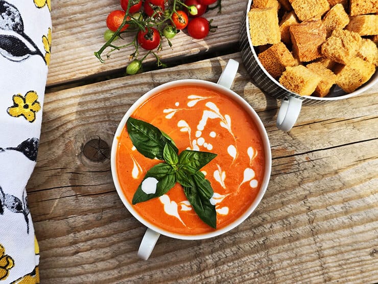 Supa crema de rosii coapte in cuptor