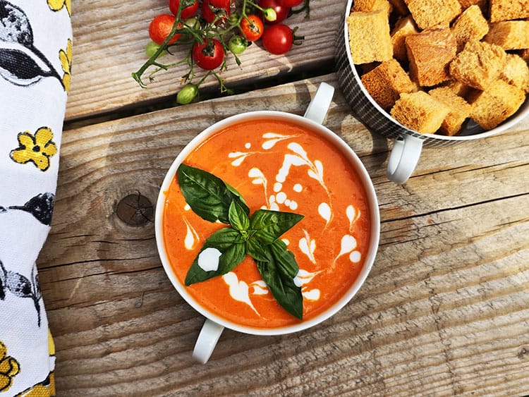 Supa crema de rosii coapte in cuptor