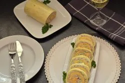 Rulada aperitiv de cascaval cu branza si oua