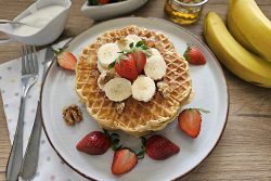 vafe cu banane pentru copii, varianta fara zahar